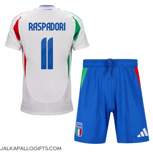 Italia Giacomo Raspadori #11 Vieras Peliasu Lasten EM-Kisat 2024 Lyhythihainen (+ Lyhyet housut)